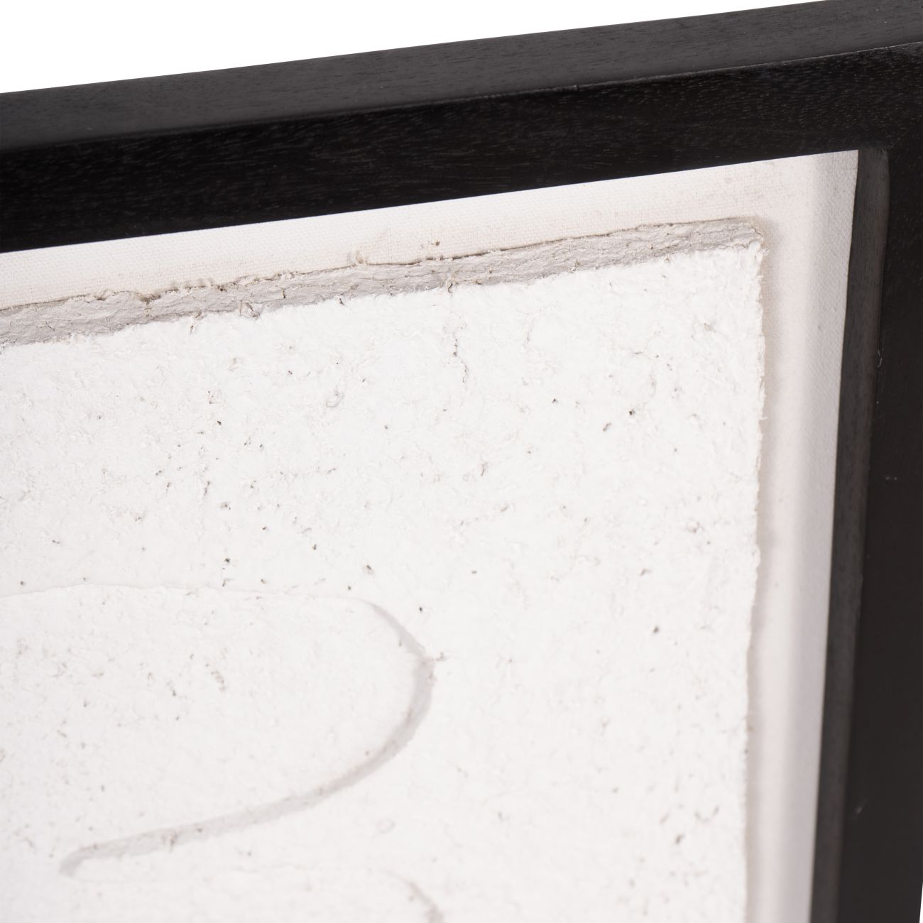 Abstract Japanese White Papier Mache Framed Wall Art 3